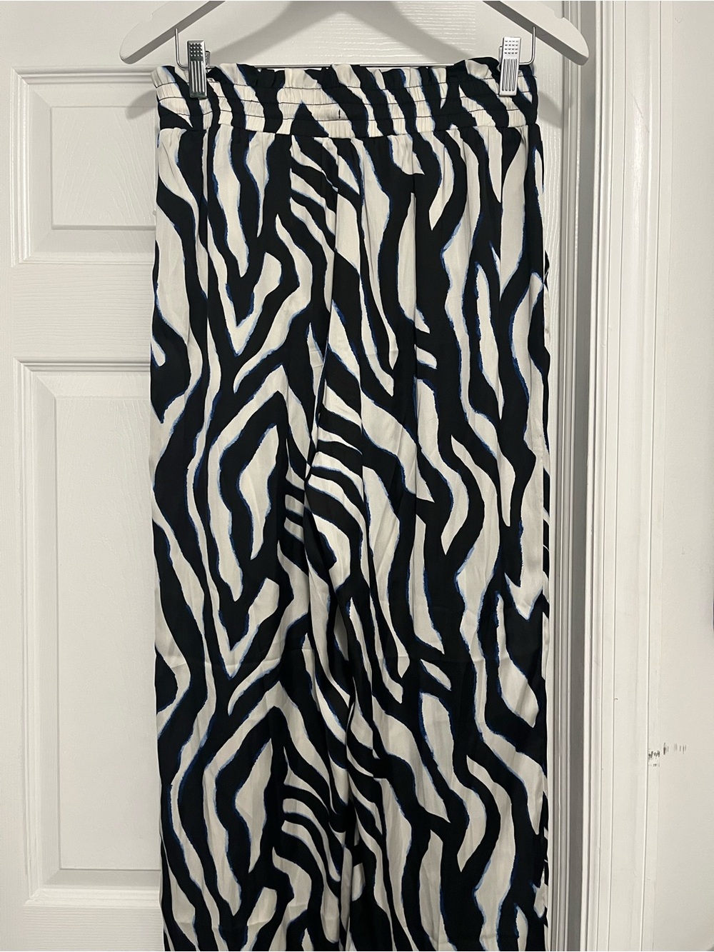 Black and White Zebra silk pants